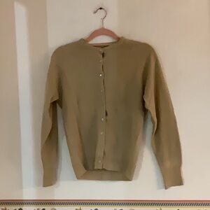 Champions Knitwear Sweater Cardigan, Size S, Tan